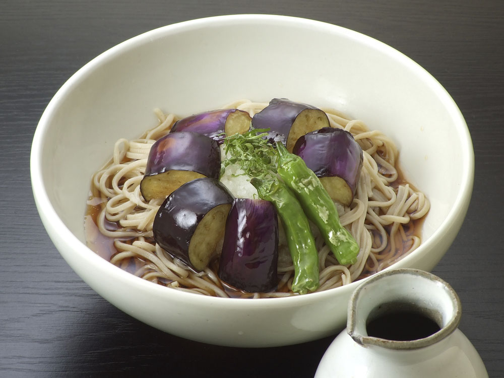 冷し揚げなすおろしそば／汁あり1320円 - 